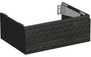 Dulap bază lavoar baie suspendat Jungborn TRENTA 70 cm PAL negru-maro geometric 3