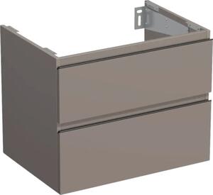 Dulap bază lavoar baie suspendat Jungborn TRENTA 70 cm PAL Basalto 2 sertare mâner negru