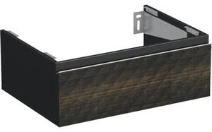Dulap bază lavoar baie suspendat Jungborn TRENTA 70 cm PAL negru-maro geometric 1