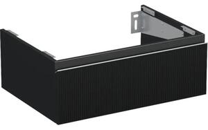 Dulap bază lavoar baie suspendat Jungborn TRENTA 70 cm PAL negru mat riflaj 1