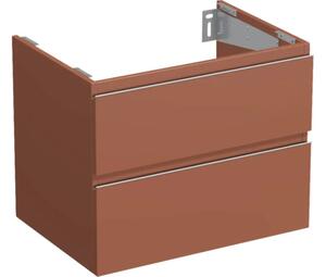 Dulap bază lavoar baie suspendat Jungborn TRENTA 70 cm PAL cotto 2 sertare mâner argintiu