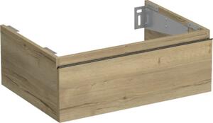 Dulap bază lavoar baie suspendat Jungborn TRENTA 70 cm PAL stejar Halifax, mâner negru