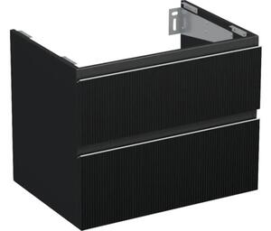 Dulap bază lavoar baie suspendat Jungborn TRENTA 70 cm PAL negru mat riflaj 3