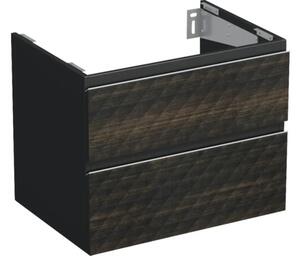 Dulap bază lavoar baie suspendat Jungborn TRENTA 70 cm PAL negru-maro geometric 2