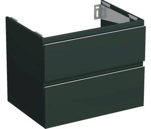 Dulap bază lavoar baie suspendat Jungborn TRENTA 70 cm PAL verde 2 sertare mâner argintiu