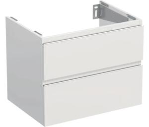 Dulap bază lavoar baie suspendat Jungborn TRENTA 70 cm PAL alb mat 2 sertare mâner alb