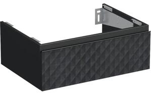 Dulap bază lavoar baie suspendat Jungborn TRENTA 70 cm PAL negru mat geometric 2