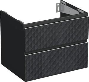 Dulap bază lavoar baie suspendat Jungborn TRENTA 70 cm PAL negru mat geometric 3
