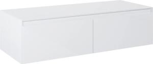 Dulap bază lavoar baie suspendat Jungborn DECEM 120x45,8 cm MDF alb lucios 2 sertare