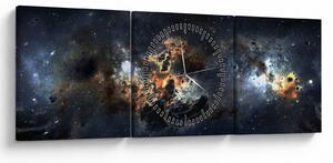 Tablou - Universul cu Nebula (cu ceas) (90x30 cm)