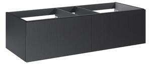 Dulap bază lavoar baie suspendat Jungborn NONUS 120 cm PAL negru mat 2 sertare