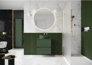 Dulap bază lavoar baie suspendat Jungborn DECEM 60 cm MDF verde mat 2 sertare