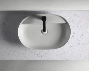 Blat lavoar baie marmură compactă Terrazzo alb mat 161x46 cm Jungborn