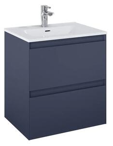 Dulap bază lavoar baie suspendat Jungborn DECEM 60 cm MDF albastru navy mat 2 sertare