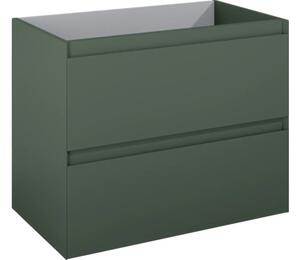 Dulap bază lavoar baie suspendat Jungborn DECEM 80 cm MDF verde mat 2 sertare