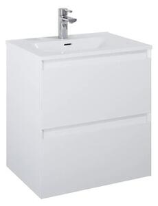 Dulap bază lavoar baie suspendat Jungborn DECEM 60 cm MDF alb mat 2 sertare