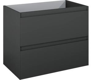 Dulap bază lavoar baie suspendat Jungborn DECEM 80 cm MDF antracit mat 2 sertare