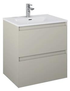 Dulap bază lavoar baie suspendat Jungborn DECEM 60 cm MDF fume mat 2 sertare