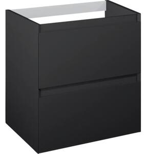 Dulap bază lavoar baie suspendat Jungborn DECEM 60 cm MDF negru mat 2 sertare