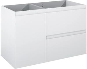 Dulap bază lavoar baie suspendat Jungborn DECEM 100 cm MDF alb mat 2 sertare 1 coș rufe stânga