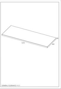 Blat lavoar baie MDF stejar 121x46 cm Jungborn