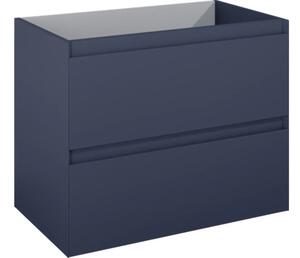 Dulap bază lavoar baie suspendat Jungborn DECEM 80 cm MDF albastru navy mat 2 sertare