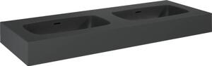 Lavoar dublu marmură Jungborn DECEM 121x46 cm, 2 cuve, antracit mat
