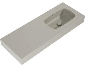 Lavoar suspendat Jungborn DECEM 121x46 cm fume mat, cuvă pe dreapta