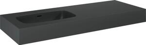 Lavoar suspendat Jungborn DECEM 121x46 cm antracit mat, cuvă pe stânga