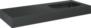 Lavoar suspendat Jungborn DECEM 121x46 cm antracit mat, cuvă pe dreapta