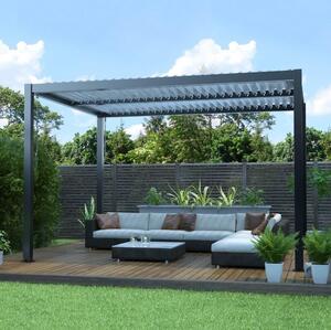 Pergolă bioclimatică din aluminiu cu lamele 3 x 3 M