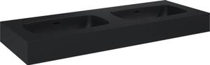 Lavoar dublu marmură Jungborn DECEM 121x46 cm, 2 cuve, negru mat