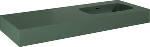 Lavoar suspendat Jungborn DECEM 121x46 cm verde mat, cuvă pe dreapta