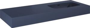 Lavoar suspendat Jungborn DECEM 121x46 cm albastru navy mat, cuvă pe dreapta