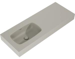 Lavoar suspendat Jungborn DECEM 121x46 cm fume mat, cuvă pe stânga