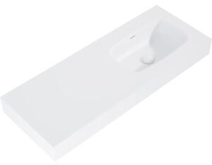 Lavoar suspendat Jungborn DECEM 121x46 cm alb mat, cuvă pe dreapta