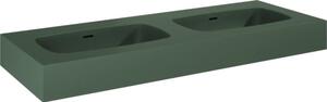 Lavoar dublu marmură Jungborn DECEM 121x46 cm, 2 cuve, verde mat