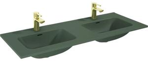 Lavoar dublu încastrat în blat Jungborn 121x46 cm, 2 cuve, verde mat