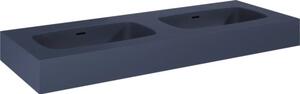 Lavoar dublu marmură Jungborn DECEM 121x46 cm, 2 cuve, albastru navy mat