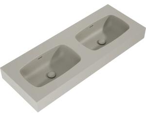Lavoar dublu marmură Jungborn DECEM 121x46 cm, 2 cuve, fume mat
