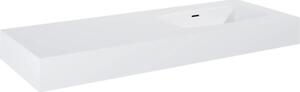 Lavoar suspendat Jungborn DECEM 121x46 cm alb mat, cuvă pe dreapta