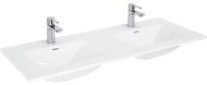 Lavoar dublu încastrat în blat Jungborn 121x46 cm, 2 cuve, alb lucios
