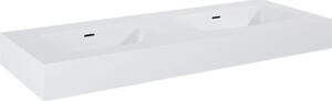 Lavoar dublu marmură Jungborn DECEM 121x46 cm, 2 cuve, alb mat