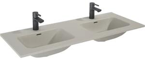 Lavoar dublu încastrat în blat Jungborn 121x46 cm, 2 cuve, fume mat