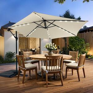 Umbrelă reglabilă AVENBERG SUNNY LED 300, diametru 3M, bej
