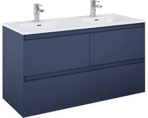 Dulap bază lavoar baie suspendat Jungborn DECEM 120 cm MDF albastru navy mat 3 sertare