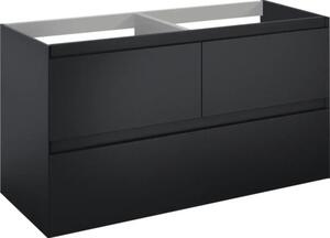 Dulap bază lavoar baie suspendat Jungborn DECEM 120 cm MDF negru mat 3 sertare