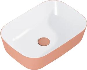 Lavoar pe blat Jungborn NONUS/DECEM 45,5x32,5 cm alb/Terra Pink mat