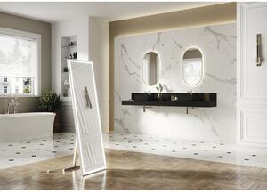 Blat lavoar baie marmură compactă negru mat 121x46 cm Jungborn