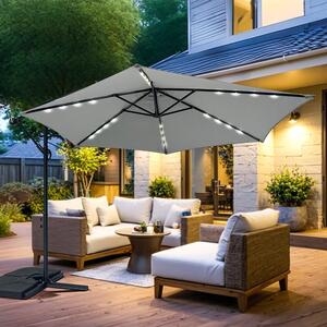 Umbrelă de soare reglabilă AVENBERG SUNNY LED 300, diametru 3M, gri
